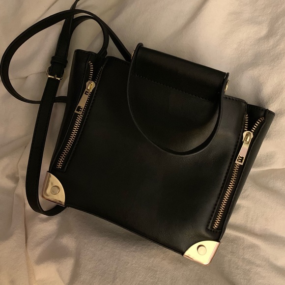 Black faux leather bag - Picture 1 of 2